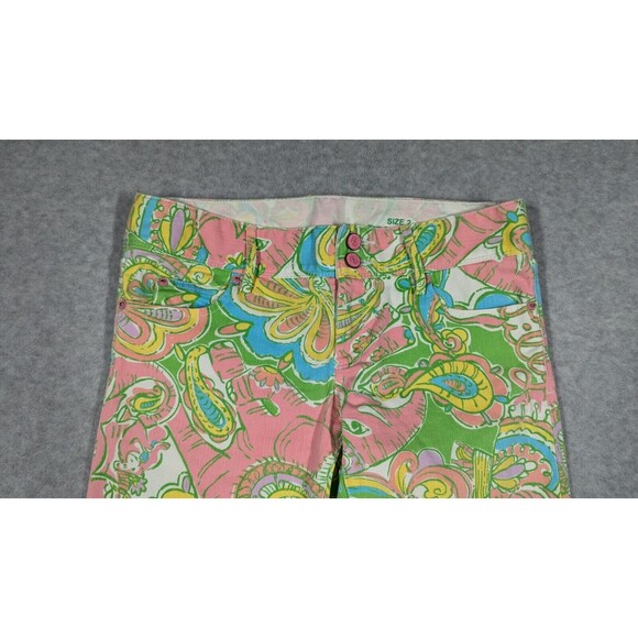Lilly Pulitzer Women Jeans Size 2 Worth Skinny Mini Zip Ankle Paisley Elephant - Picture 2 of 14
